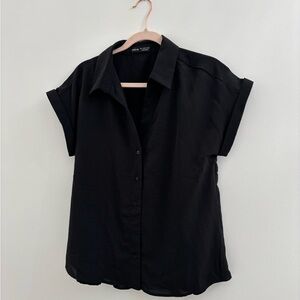 SHEIN Black Button Down Shirt
